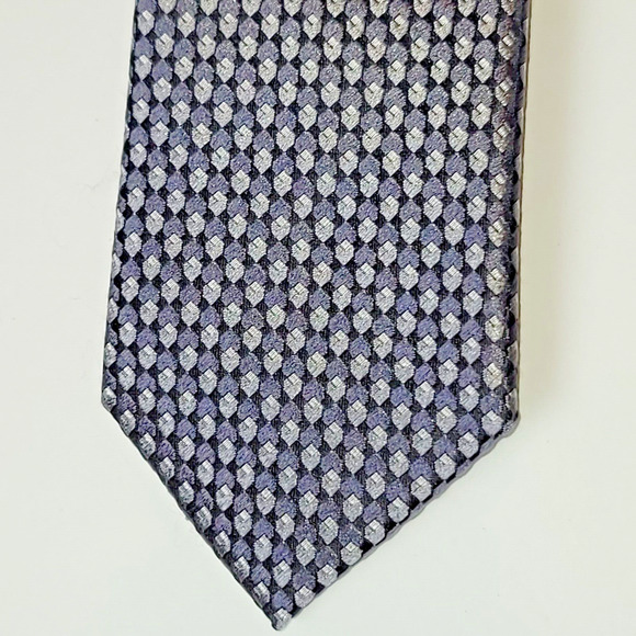 Ted Baker London Tie 3" Black Gray Geometric Skinny Necktie Silk Career Office - Picture 1 of 7